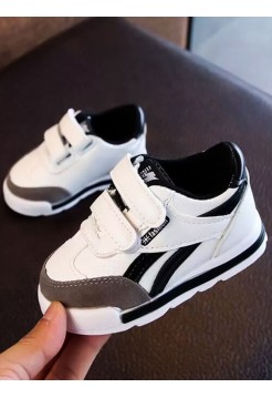 Дитячі чорно-білі кросівки-кеди для малюка на липучках